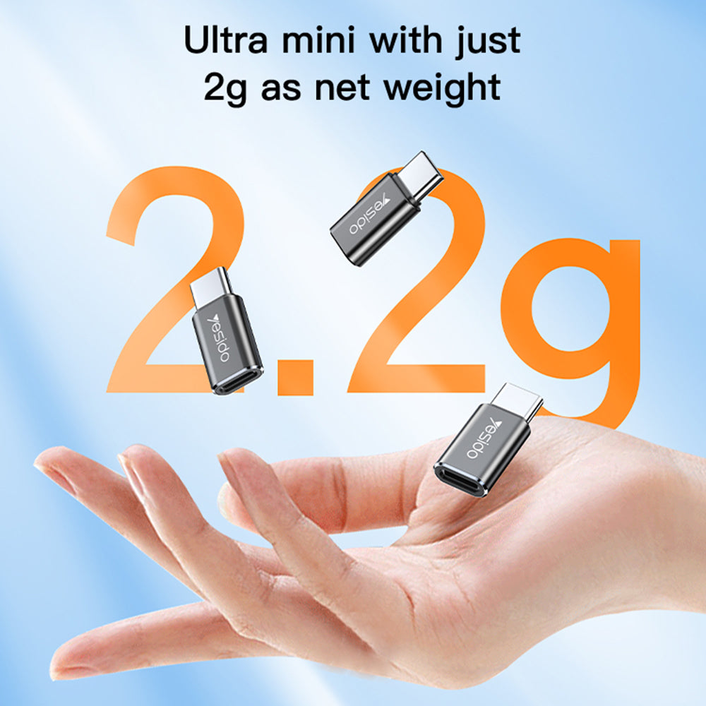 Lightning Data and Charging Adapter - USB-C Yesido GS22, Gray