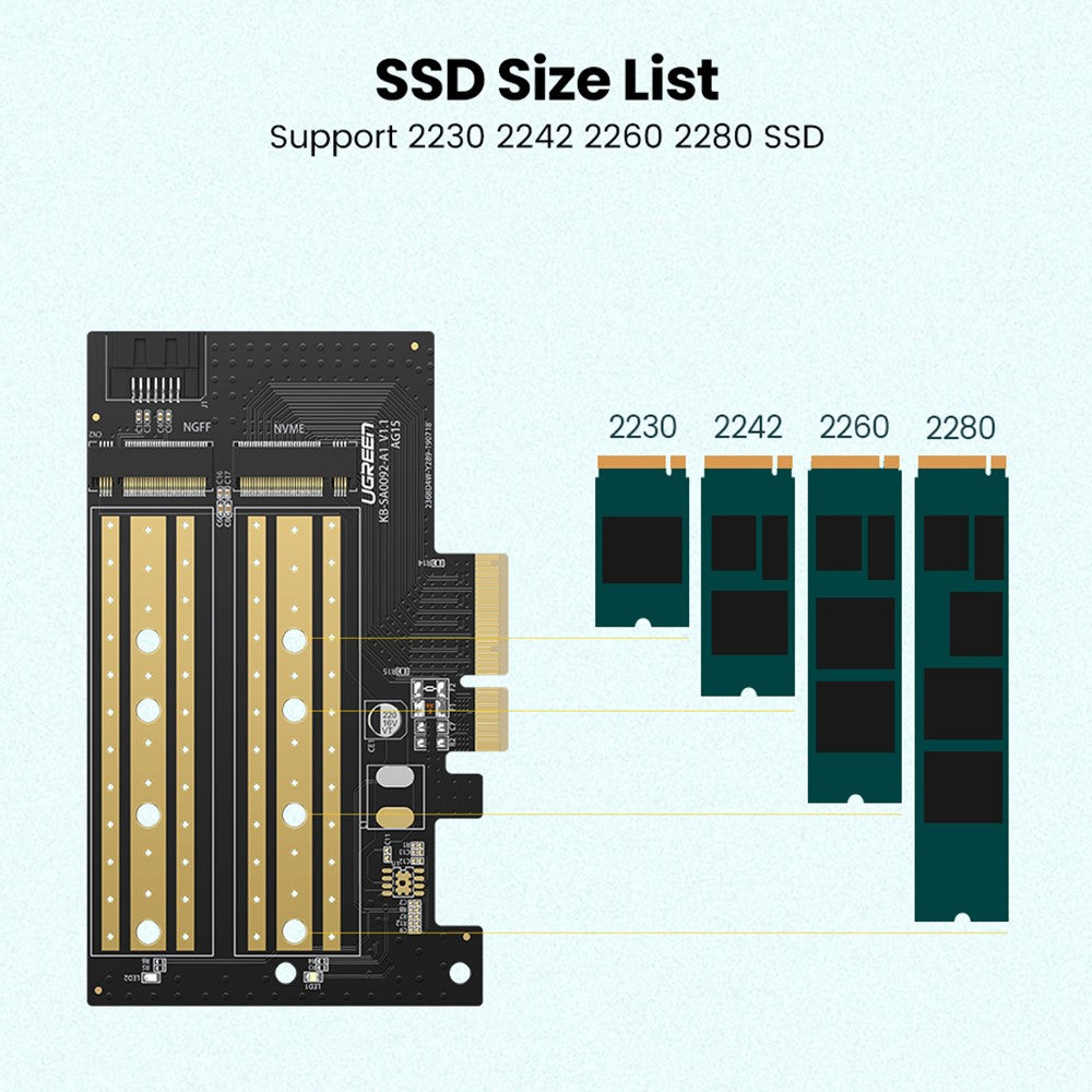 UGREEN CM302 SSD Interface Adapter (70504), NVMe M.2 / SATA - PCIe 3.0 X4