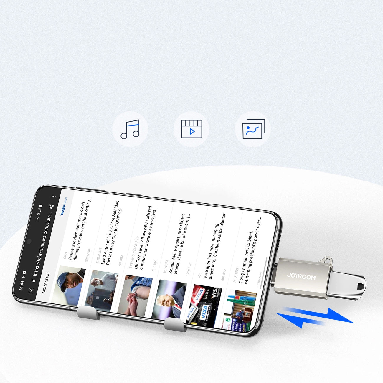 OTG USB-C to USB-A Adapter Joyroom S-H151, Silver
