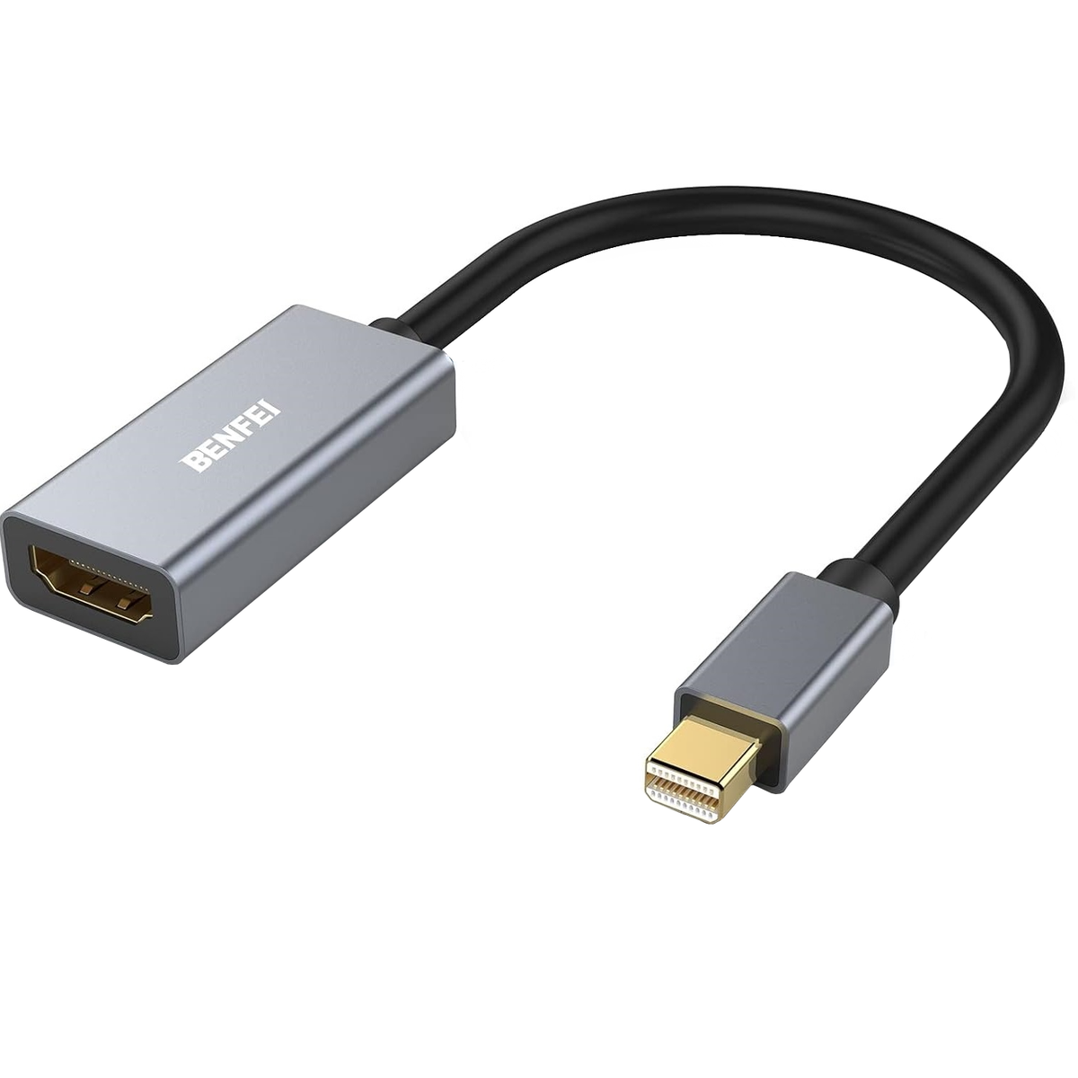 Benfei Video Adapter, MiniDisplayPort - HDMI, 1080P, Gray