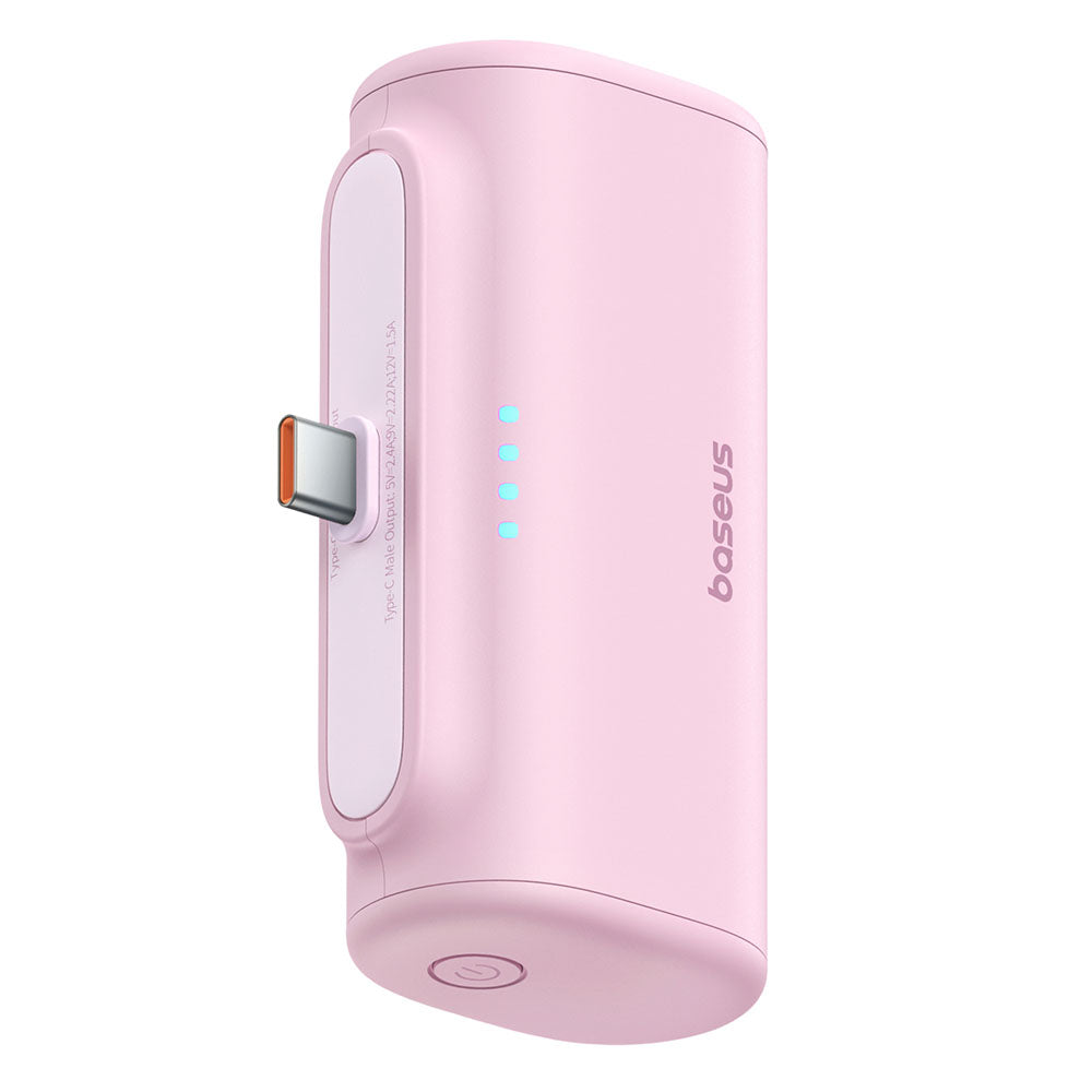 Baseus Compact External Battery, 5000mAh, 20W, PD, 2 x USB-C, Pink P10068306413-00