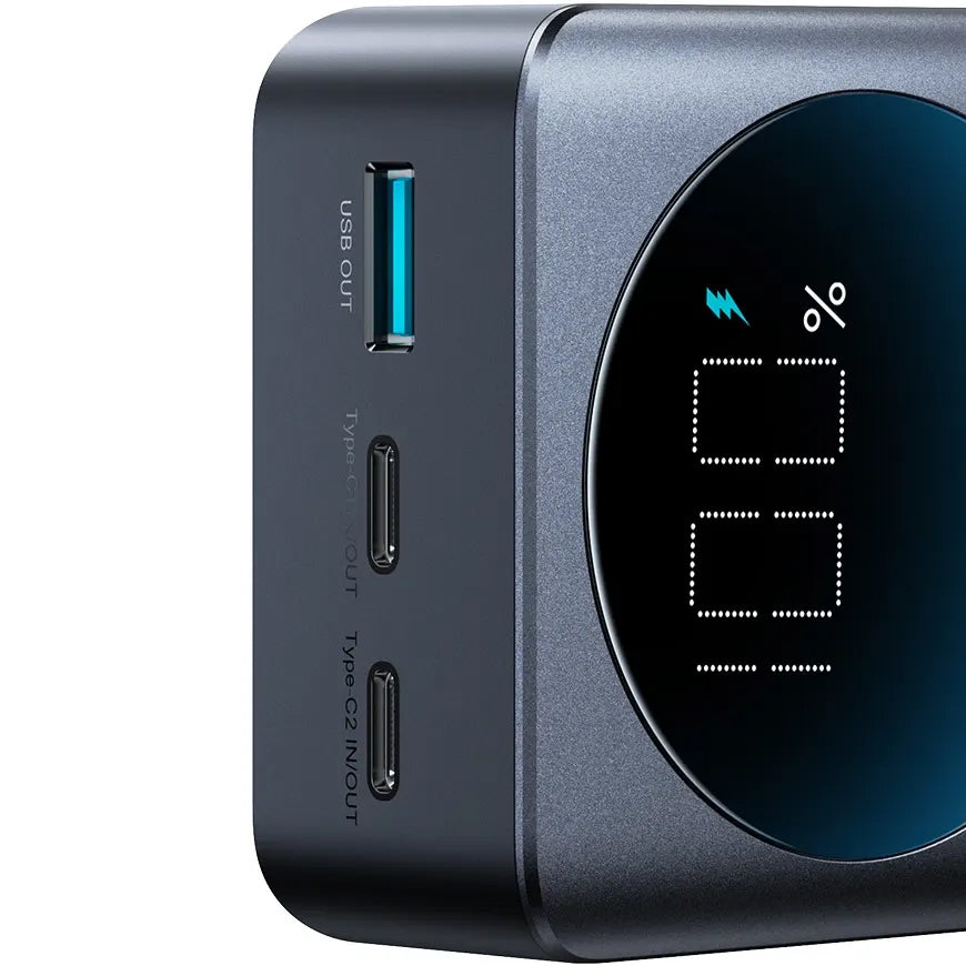 Joyroom JR-PBF05 External Battery, 30000mAh, 65W, QC + PD, 1 x USB-A - 2 x USB-C, Black