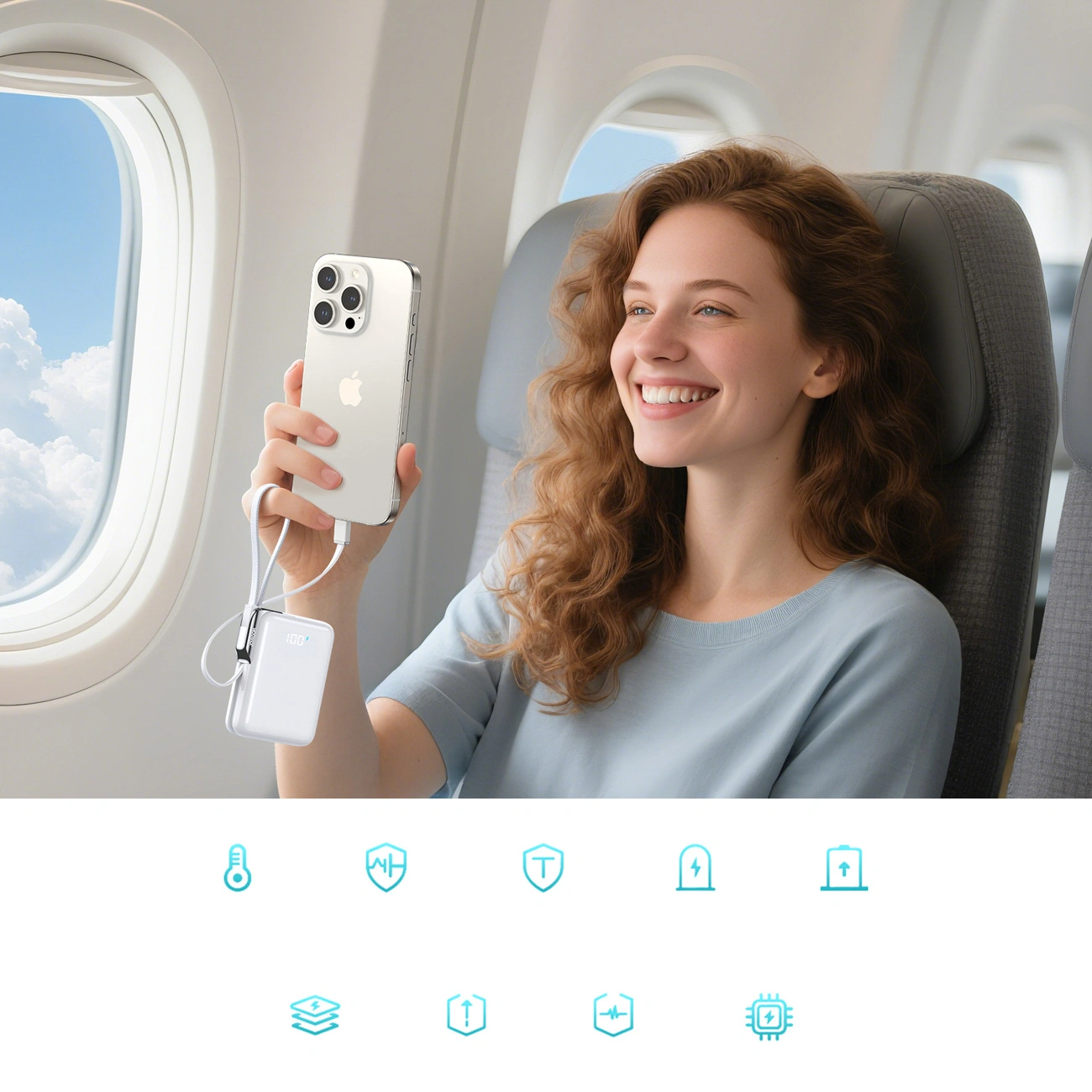 Joyroom JR-PBF27 Pro External Battery, 10000mAh, 30W, QC + PD, 1 x Lightning - 2 x USB-C, White