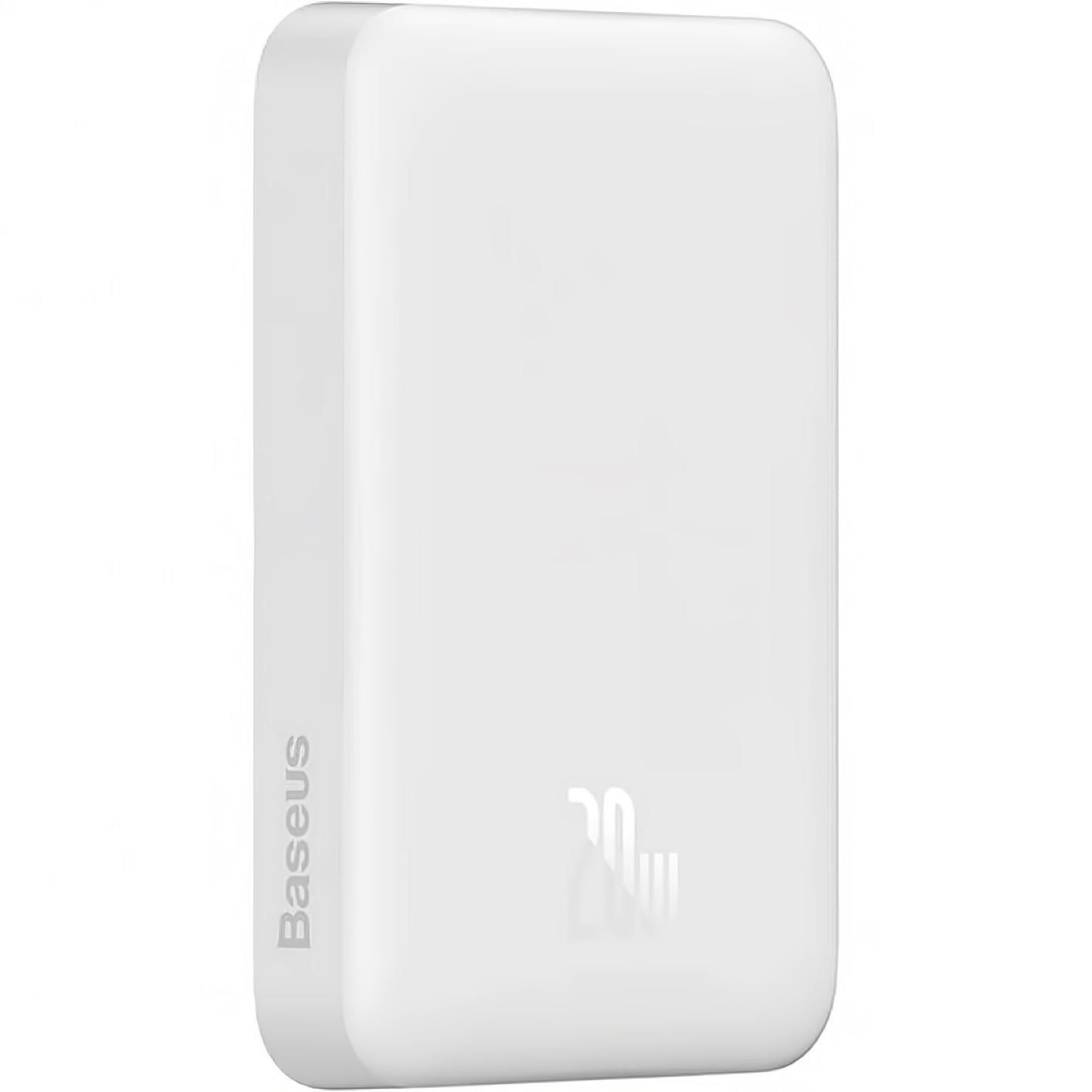 Baseus Magnetic Mini Wireless External Battery, 10000mAh, 20W, PD + FQI, 1 x QI - 1 x USB-C, White PPCX07002