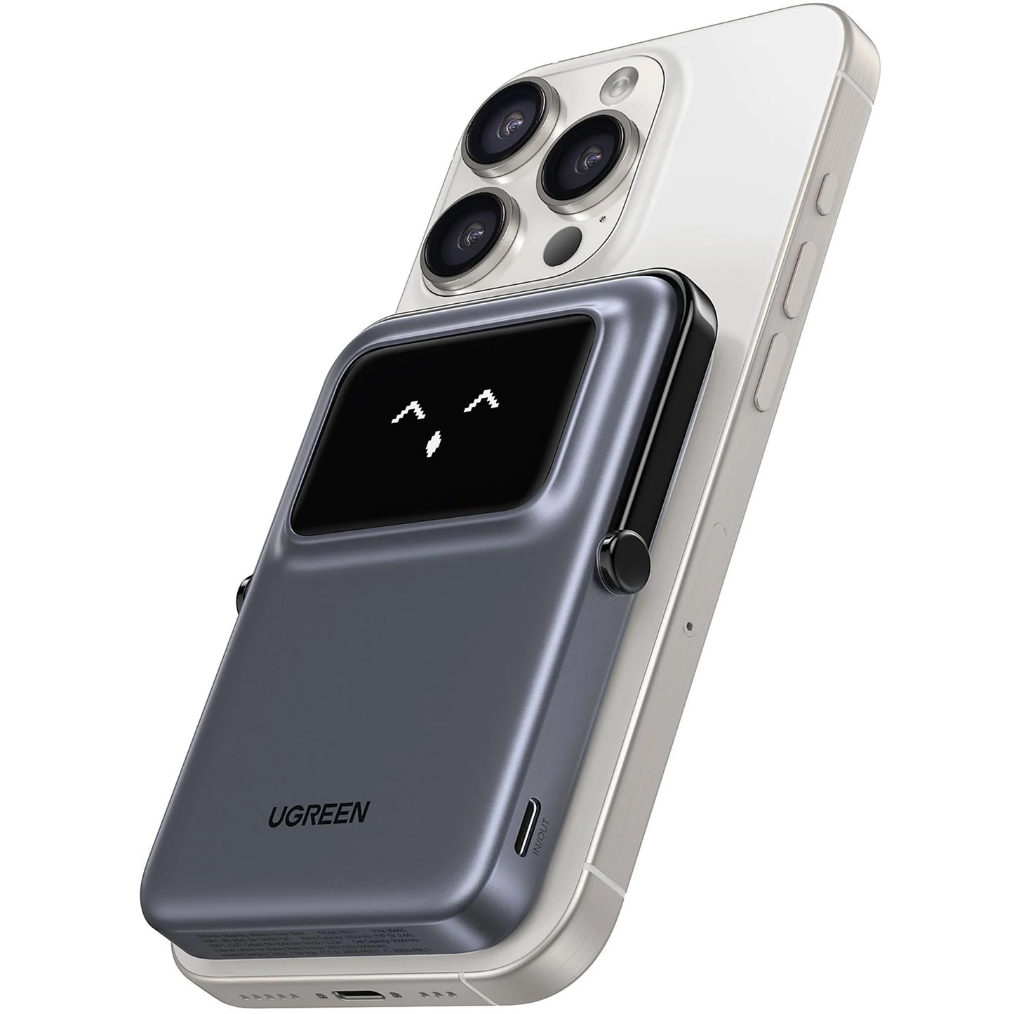 UGREEN PB571 Uno Wireless External Battery, 5000mAh, 20W, PD + FQI, 1 x QI - 1 x USB-C, Gray