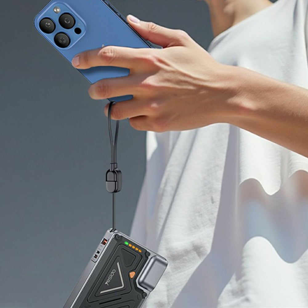 Yesido YP89 External Battery, 10000mAh, 22.5W, QC + PD + FQI, 1 x Lightning - 1 x QI - 1 x USB-A - 1 x USB-C, Gray