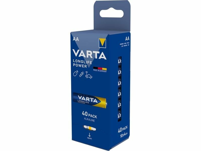 Varta Longlife Power 4906 Battery, AA / LR6, Set of 40 pieces