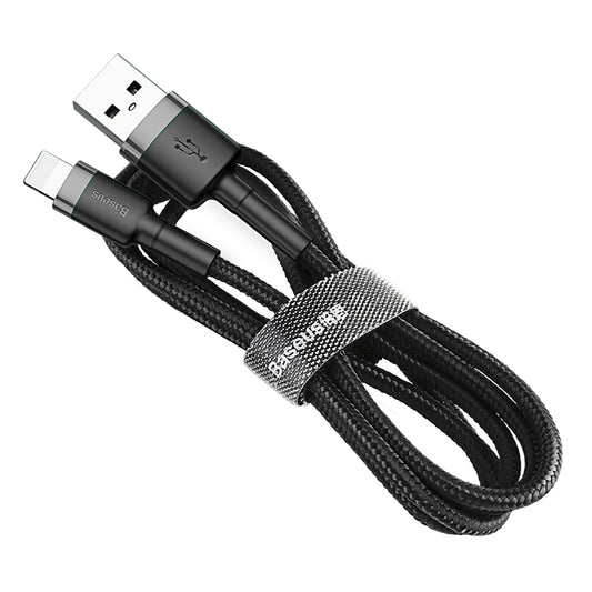 Data and Charging Cable USB-A - Lightning Baseus Cafule, 18W, 1m, Gray CALKLF-BG1