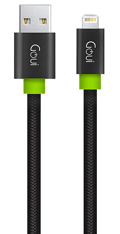 Data and Charging Cable USB-A - Lightning Goui Fashion Flat, 18W, 1m, Black G-LC8PINFBF-K
