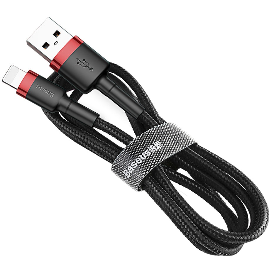 USB-A to Lightning Baseus Cafule Data and Charging Cable, 18W, 0.5m, Red CALKLF-A19