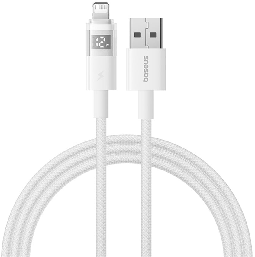 USB-A to Lightning Data and Charging Cable Baseus Display 2, 12W, 2m, White P10382700211-01