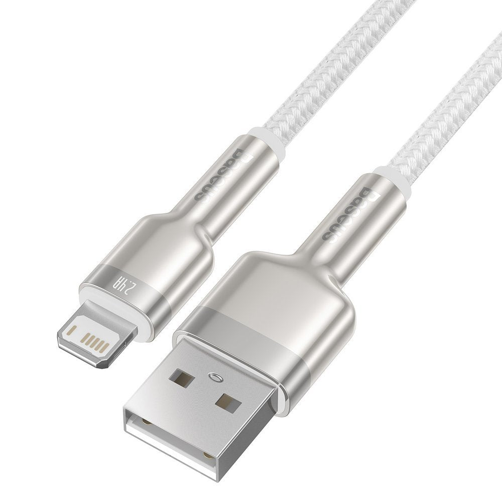 USB-A to Lightning Data and Charging Cable Baseus Cafule Metal Series, 18W, 1m, White CALJK-A02