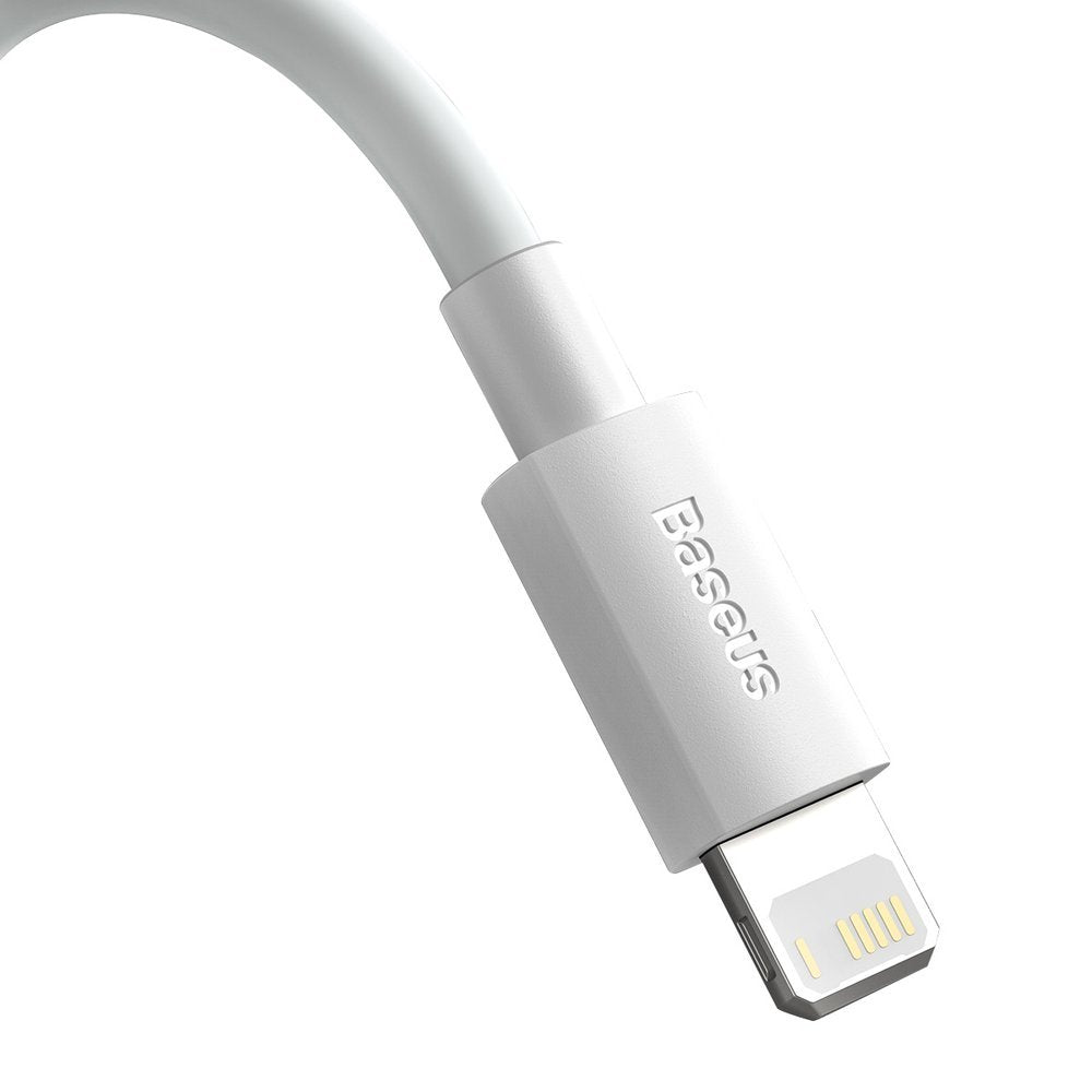 Baseus Simple Wisdom USB-A to Lightning Data and Charging Cable, 18W, 1.5m, Set of 2 pieces, White TZCALZJ-02