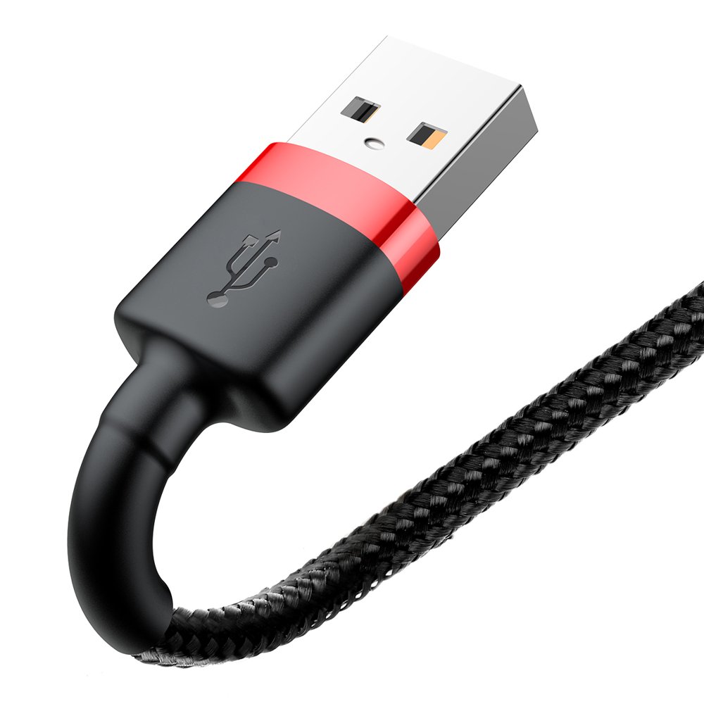 USB-A to Lightning Baseus Cafule Data and Charging Cable, 18W, 0.5m, Red CALKLF-A19