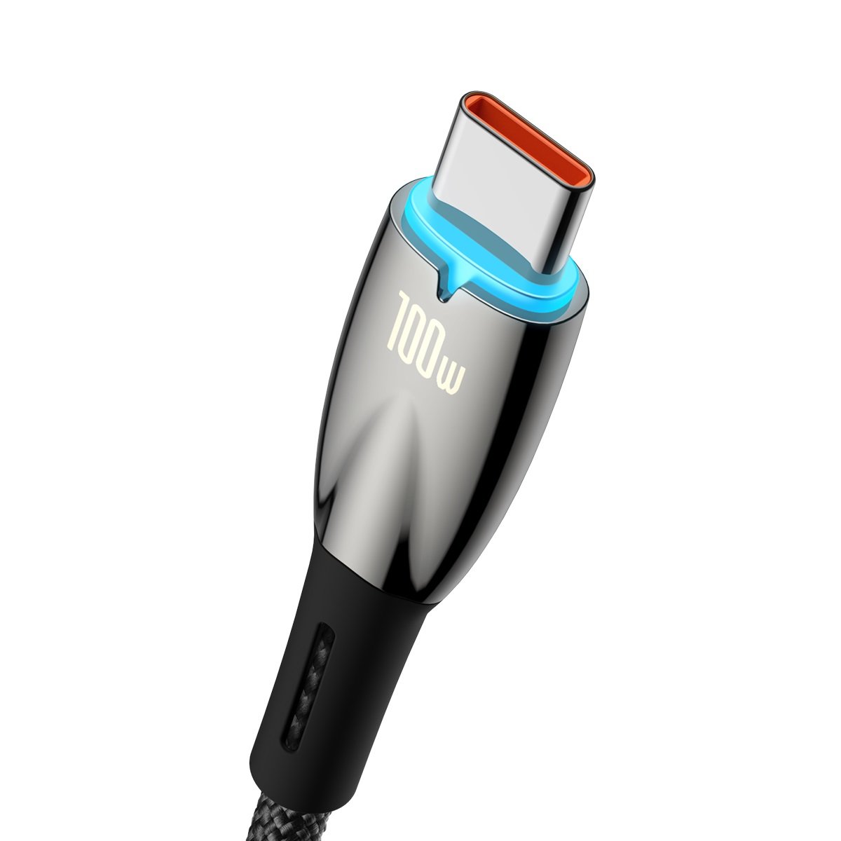 USB-A to USB-C Baseus Glimmer Series Data and Charging Cable, 100W, 2m, Black CADH000501 CADH000501