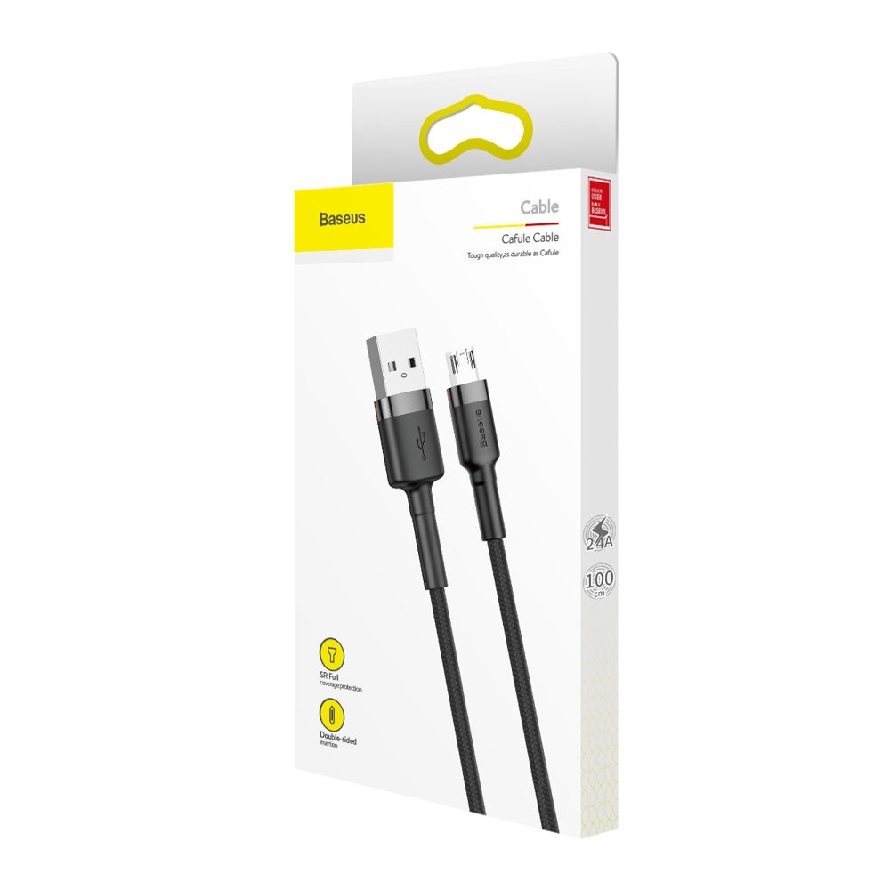Data and Charging Cable USB-A - microUSB Baseus Cafule, 18W, 1m, Grey CAMKLF-BG1