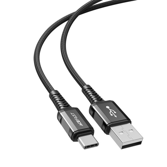 USB-A to USB-C Data and Charging Cable Acefast C1-04, 18W, 1.2m, Black