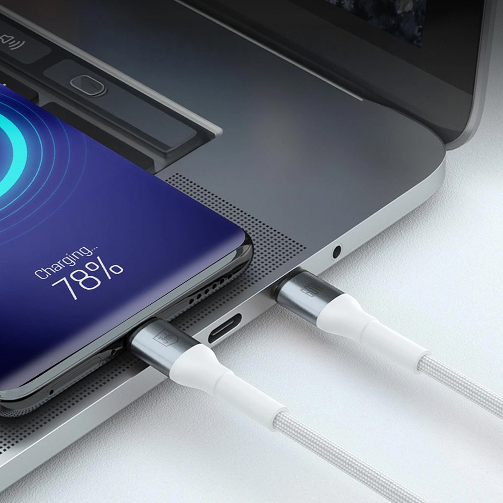USB-C Data and Charging Cable - USB-C 3MK Hyper N, 60W, 1m, White
