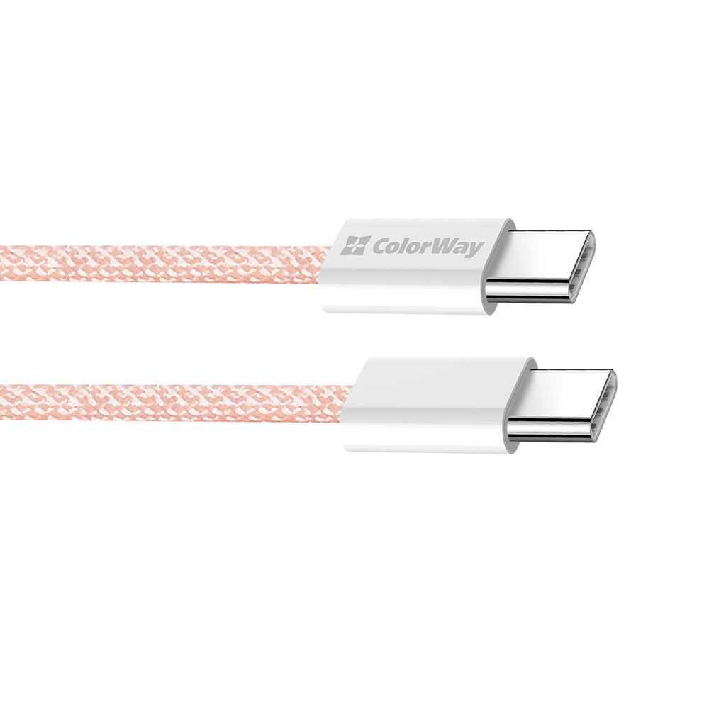 USB-C Data and Charging Cable - USB-C ColorWay CW-CBPDCC061, 60W, 1m, Pink
