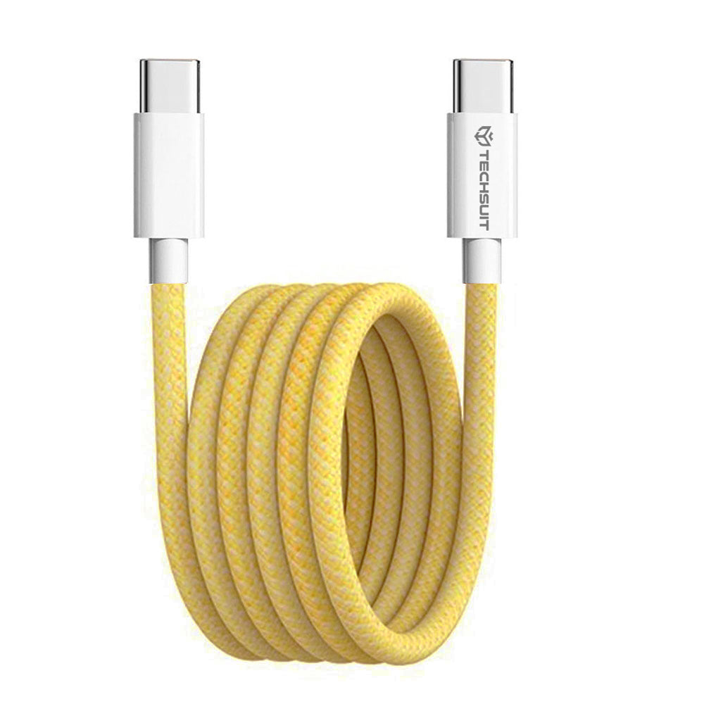 USB-C Data and Charging Cable - USB-C Techsuit PCB114D, 60W, 1m, Yellow