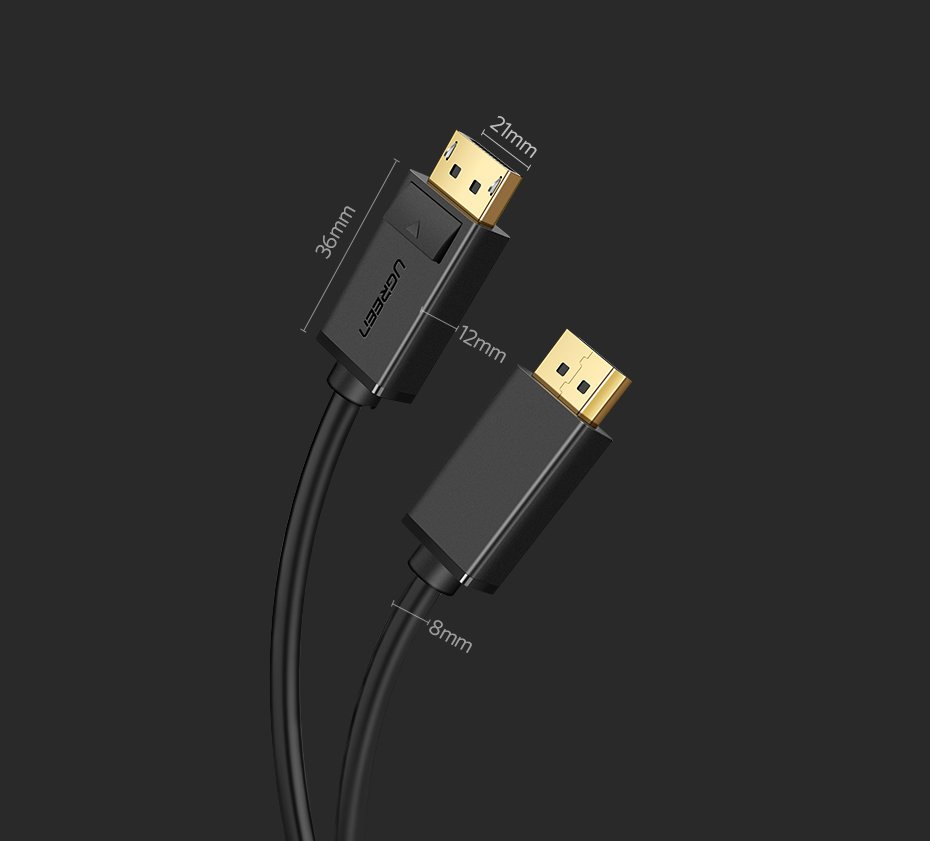 UGREEN DP102 Video Cable, DisplayPort - DisplayPort, 4K, 1.5m, Black