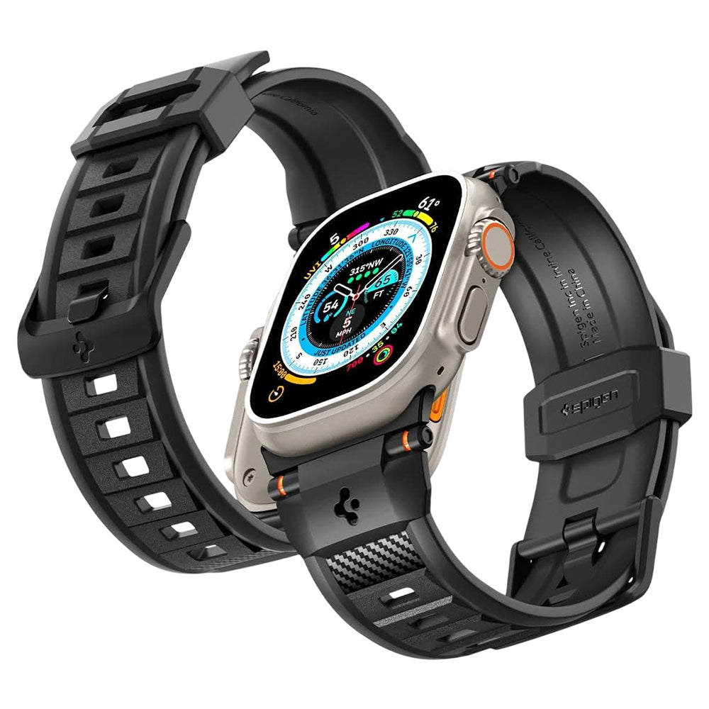 Spigen Rugged Band for Apple Watch 49mm / 46mm / 45mm / 44mm Series, Black AMP07105