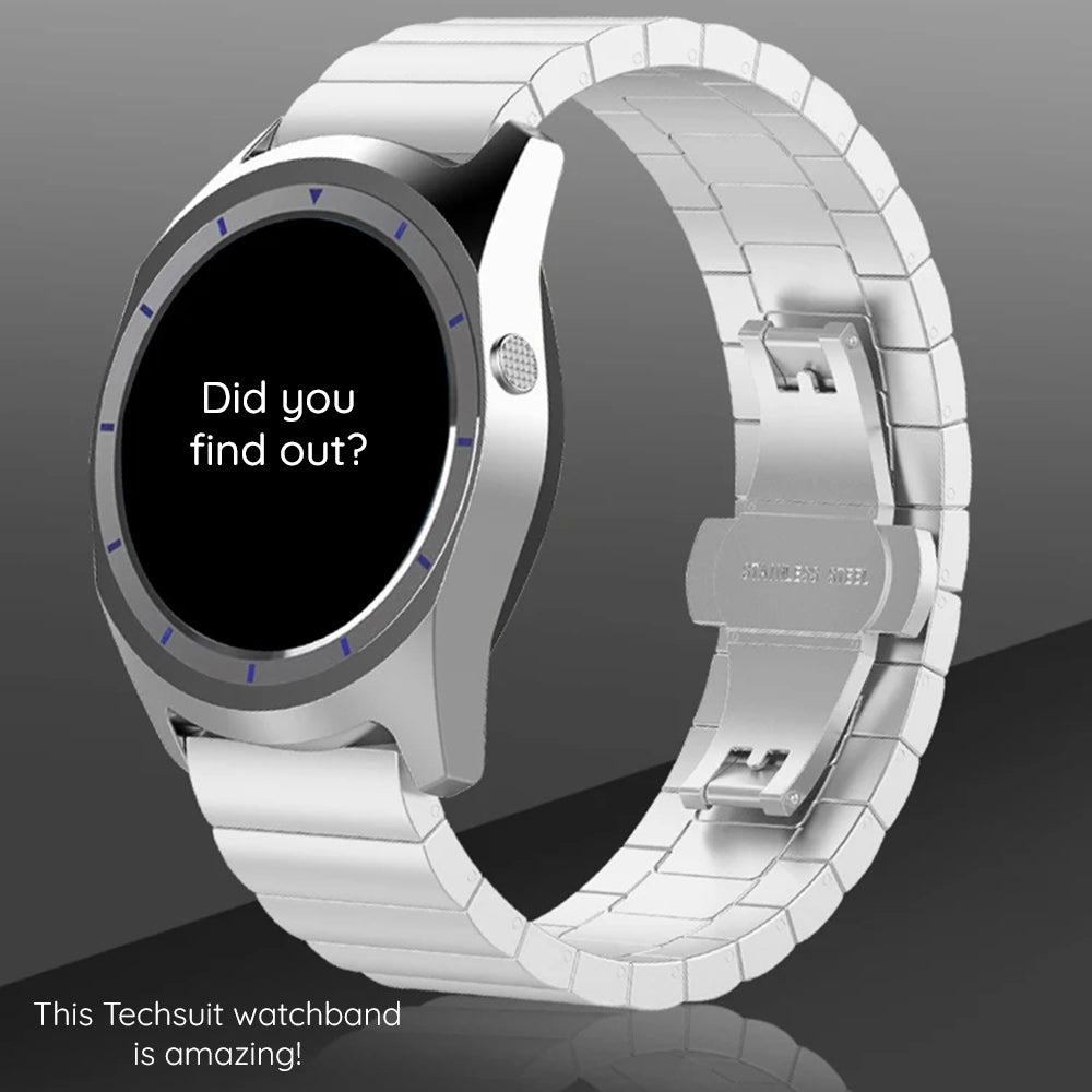 Techsuit W012 Strap for Samsung Galaxy Watch / Huawei Watch Series, 20mm, Silver