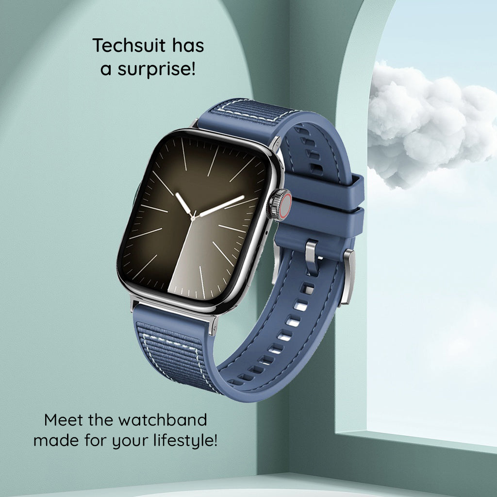 Techsuit W051 Strap for Apple Watch 42mm / 41mm / 40mm / 38mm Series, Black
