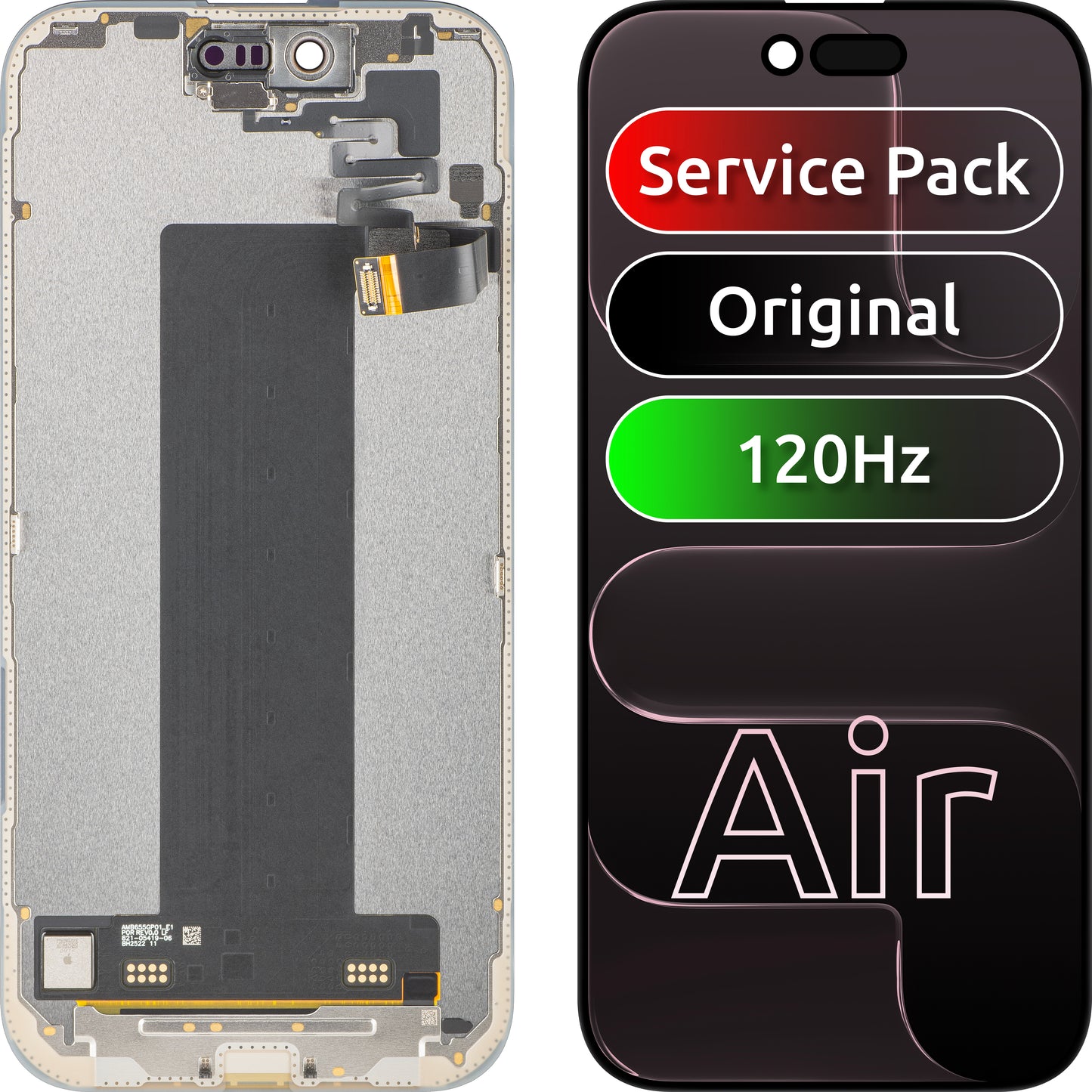 Apple iPhone 17 Air Touchscreen Display, with Frame, Black, Service Pack 661-55240