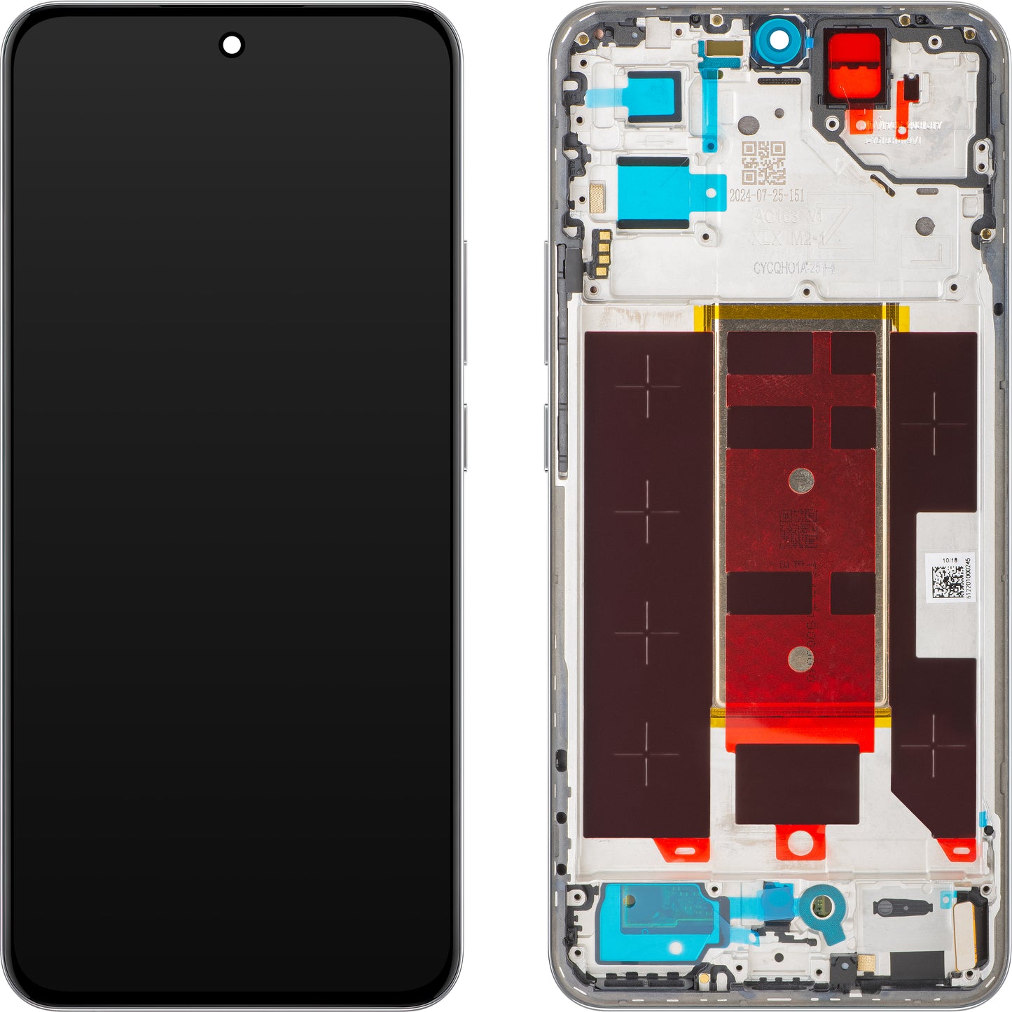 Oppo Reno12 Pro Display with Touchscreen, Frame, Purple (Nebula Silver), Service Pack 621029000217