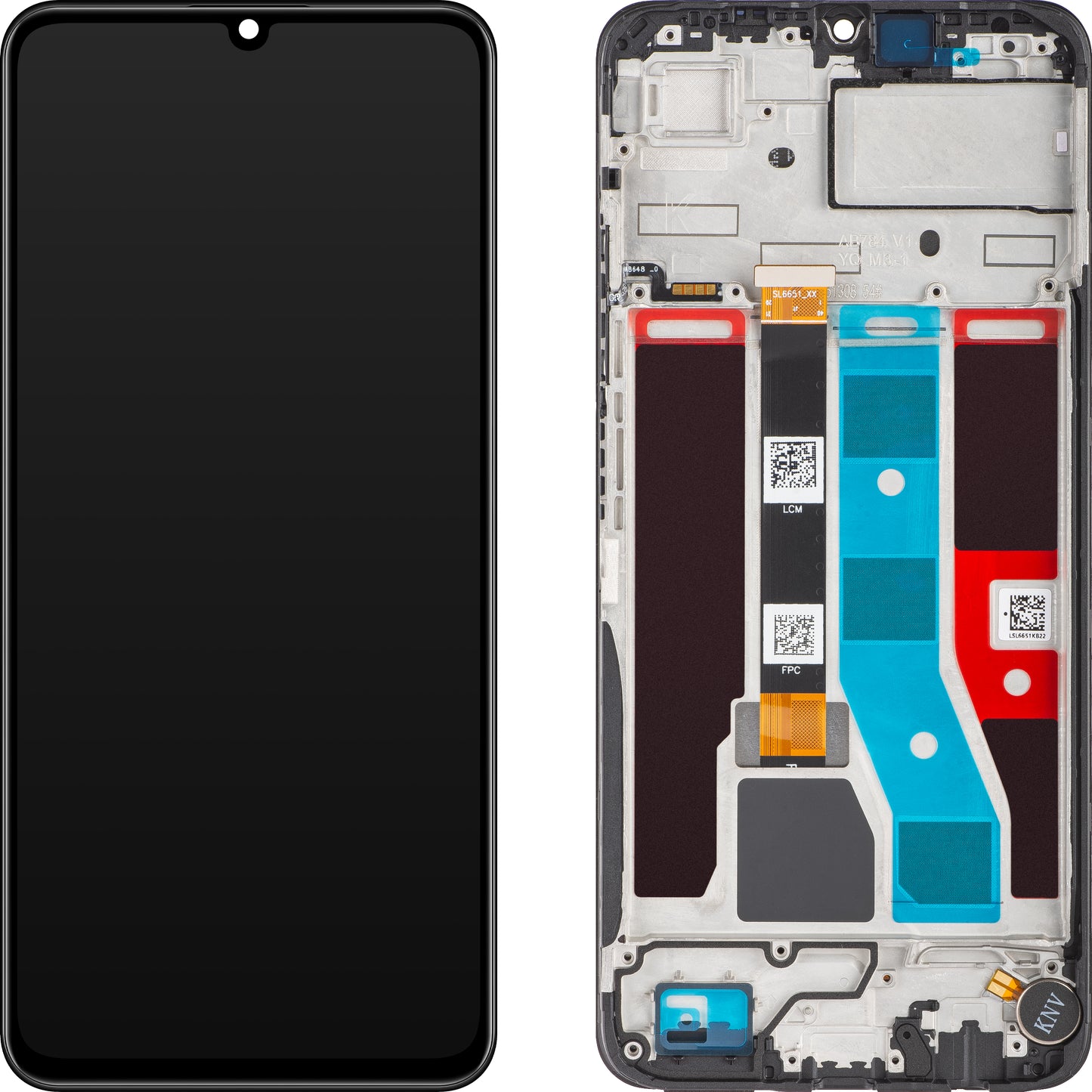 Touchscreen Display Realme Note 50, with Frame, Midnight Black, Service Pack 621029000179