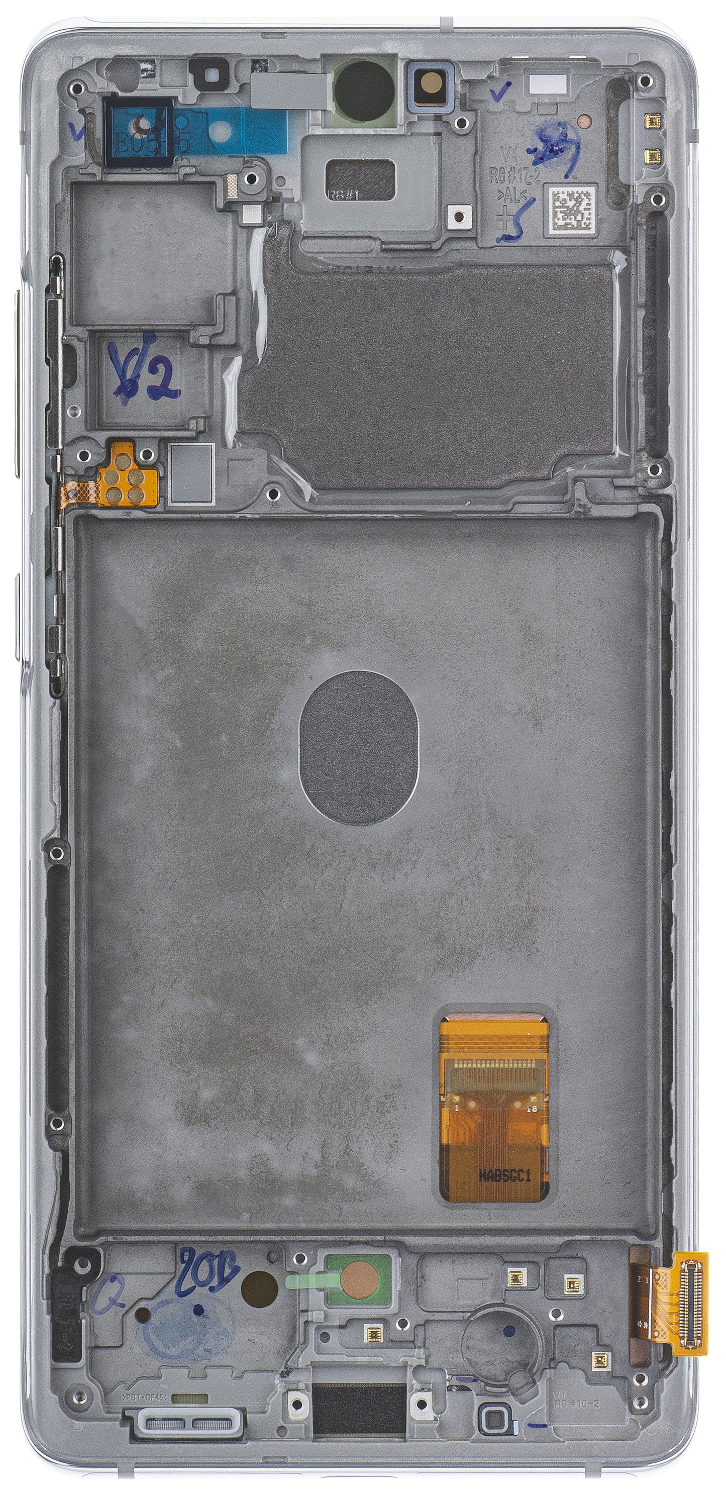 Touchscreen Display Samsung Galaxy S20 FE G780, with Frame, White, Service Pack GH82-24220B