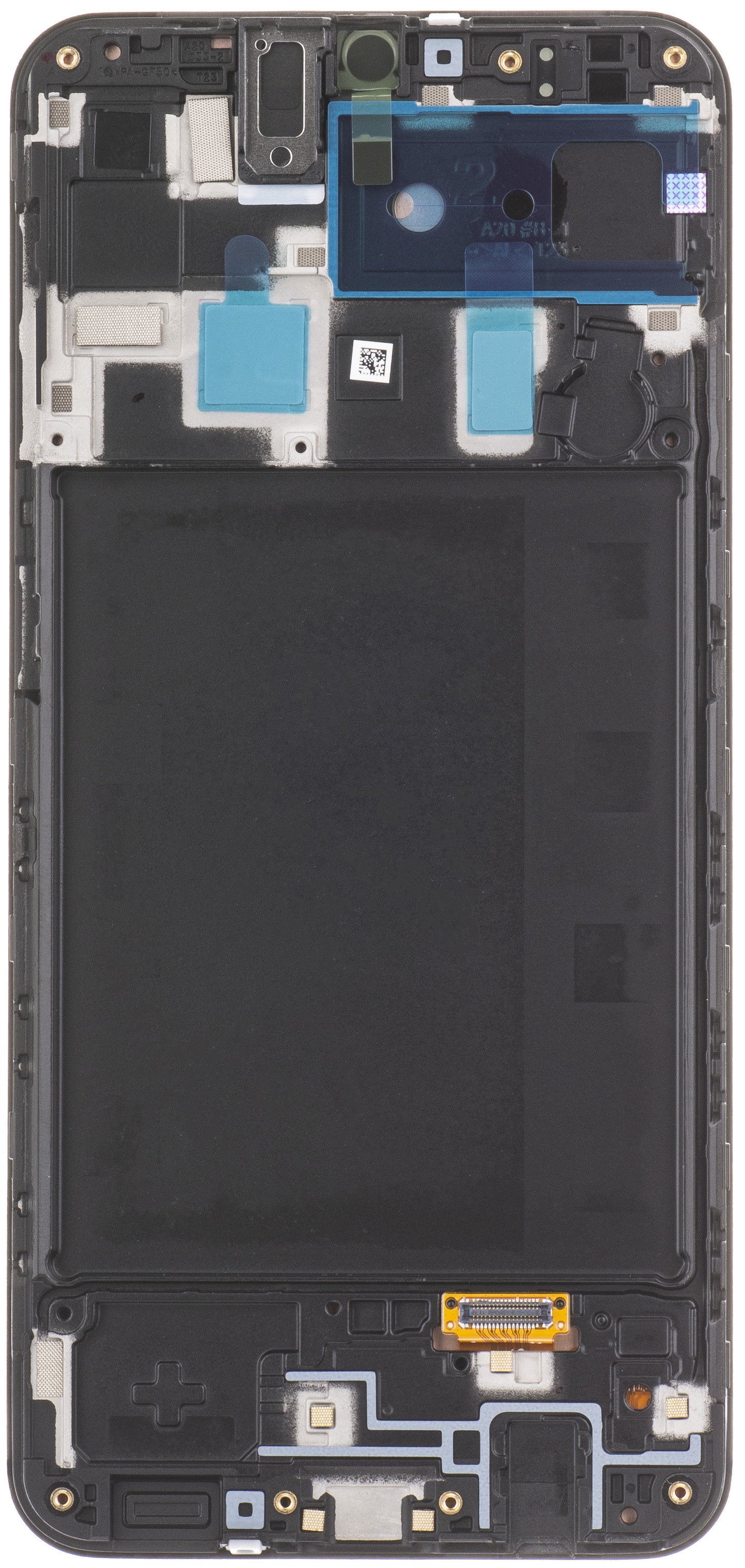 Touchscreen Display Samsung Galaxy A20 A205, with Frame, Black, Service Pack GH82-19571A