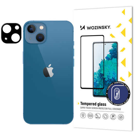 WZK Back Camera Protective Film for Apple iPhone 15, Glass Protected, Black
