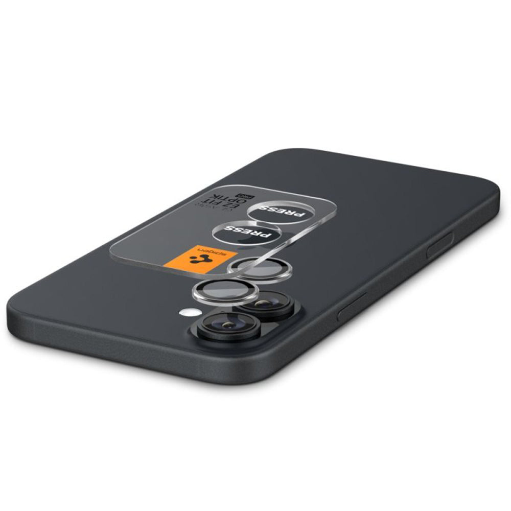 Spigen GlastR EZ FIT Optik Pro Rear Camera Protector for Apple iPhone 17 / 16 Plus / 16, Tempered Glass, Set of 2 Pieces, Transparent