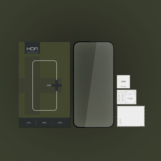 Screen Protector HOFI PRO+ for Apple iPhone 15 Pro Max, Shielded Glass, Full Glue, 2.5D, Black