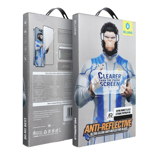 Mr. Monkey Glass Screen Protector for Apple iPhone 16 Pro, Glass Shield, Full Glue, 5D, Black