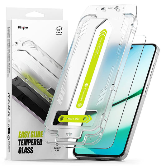 Ringke Easy Slide Screen Protector for Samsung Galaxy A56 A566, Tempered Glass, Full Glue, Set of 2 Pieces