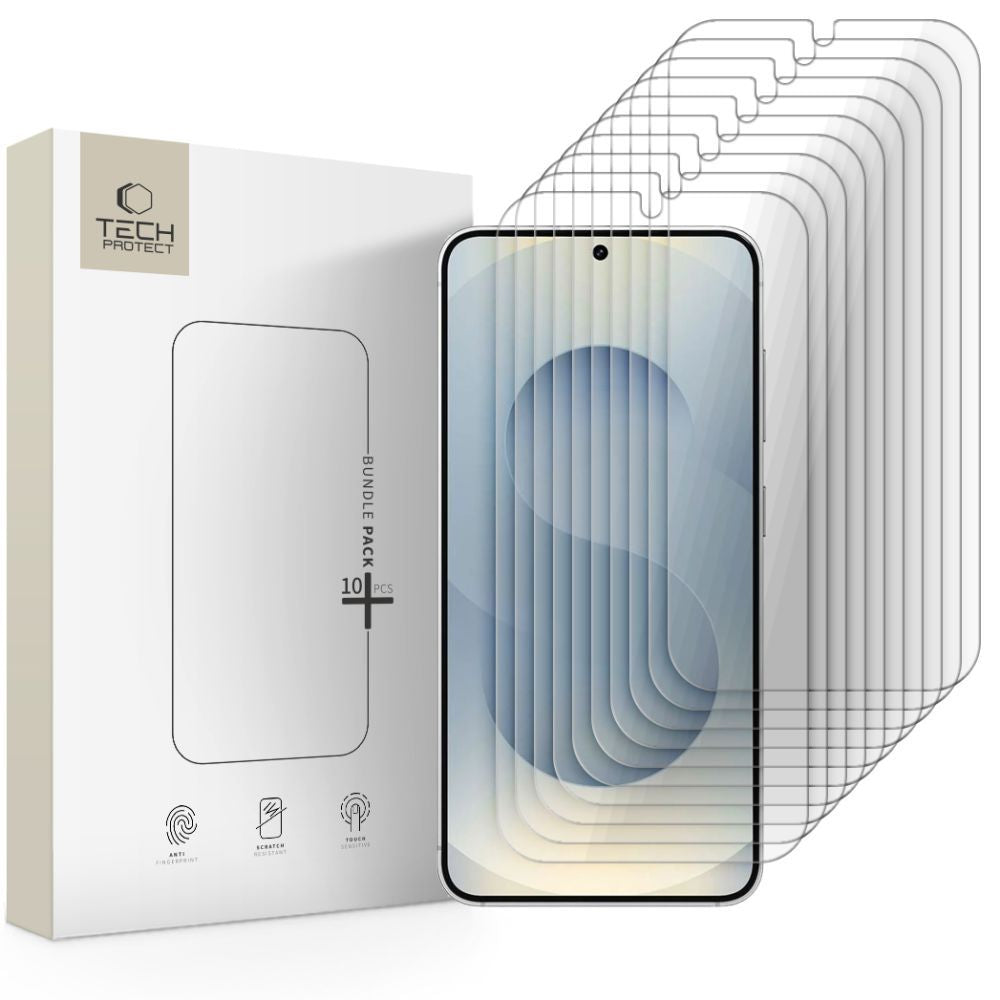 Tech-Protect Screen Protector for Samsung Galaxy S25 S931 / S24 S921, Tempered Glass, Full Glue, Set of 10 Pieces