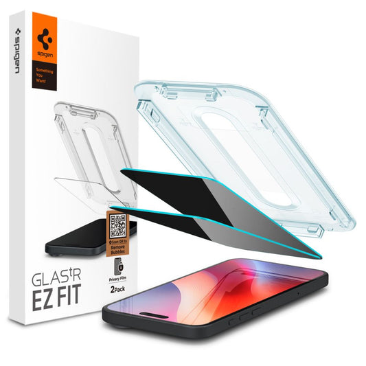 Spigen EZ FIT Privacy Screen Protector for Apple iPhone 16 Pro Max, Full Glue, 2.5D AGL07908 AGL07908