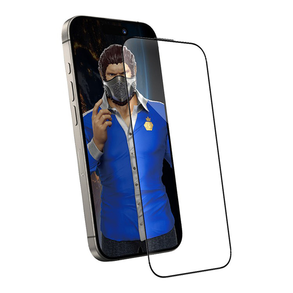 Blueo Anti-Dust HD Screen Protector Film for Apple iPhone 17 Pro / 17 / 16 Pro, Tempered Glass, Full Glue, Black