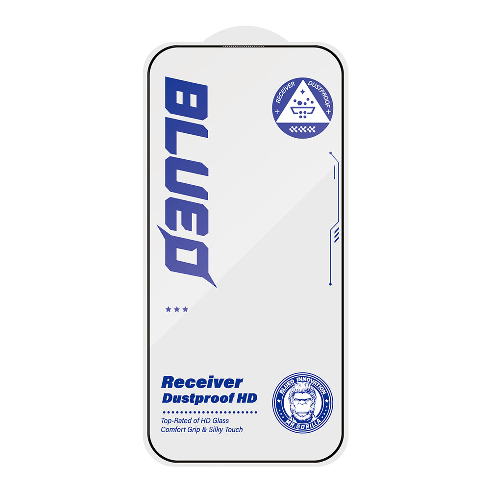 Blueo Anti-Dust HD Screen Protector Film for Apple iPhone 17 Pro / 17 / 16 Pro, Tempered Glass, Full Glue, Black