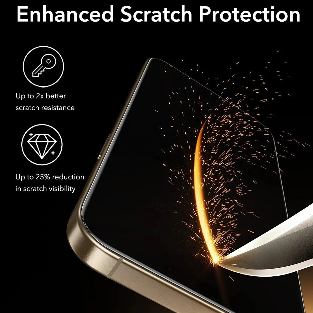 ESR Corning UltraFit Screen Protector for Apple iPhone 17 / 16 Pro, Tempered Glass, Full Glue, Set of 3 Pieces, Black