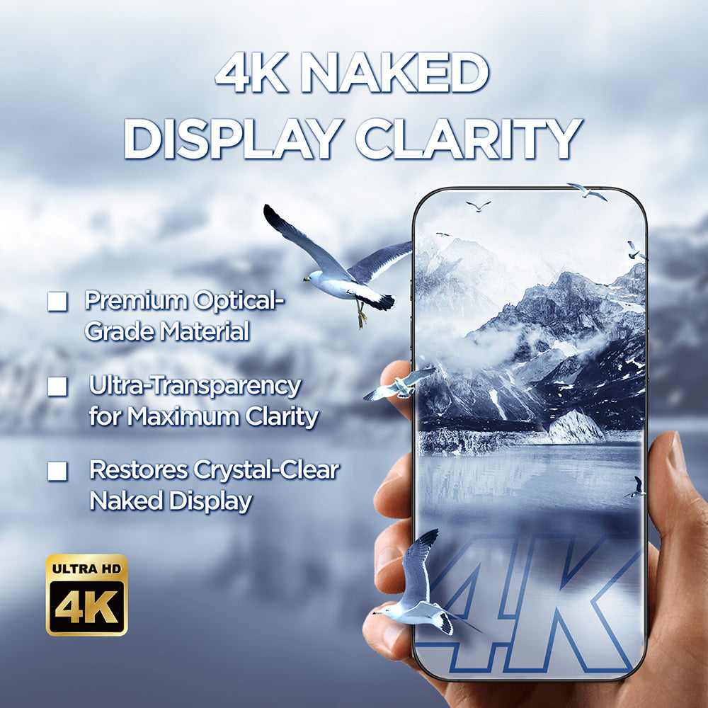 Lito D+ Max 4K Screen Protector for Apple iPhone 17 / 16 Pro, Tempered Glass, Full Glue, Black