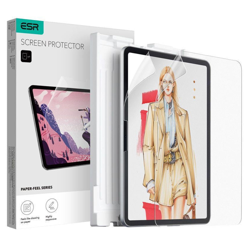 Matte Screen Protector ESR Paper Feel for Apple iPad Air 13 (2026) / Air 13 (2025) / Air 13 (2024), Plastic, Full Glue, Set of 2 pieces