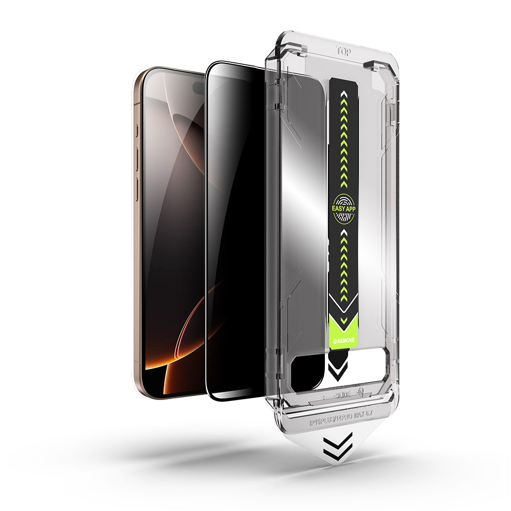 Privacy Screen Protector Techsuit TitanGlass for Apple iPhone 17 Pro, Tempered Glass, Full Glue