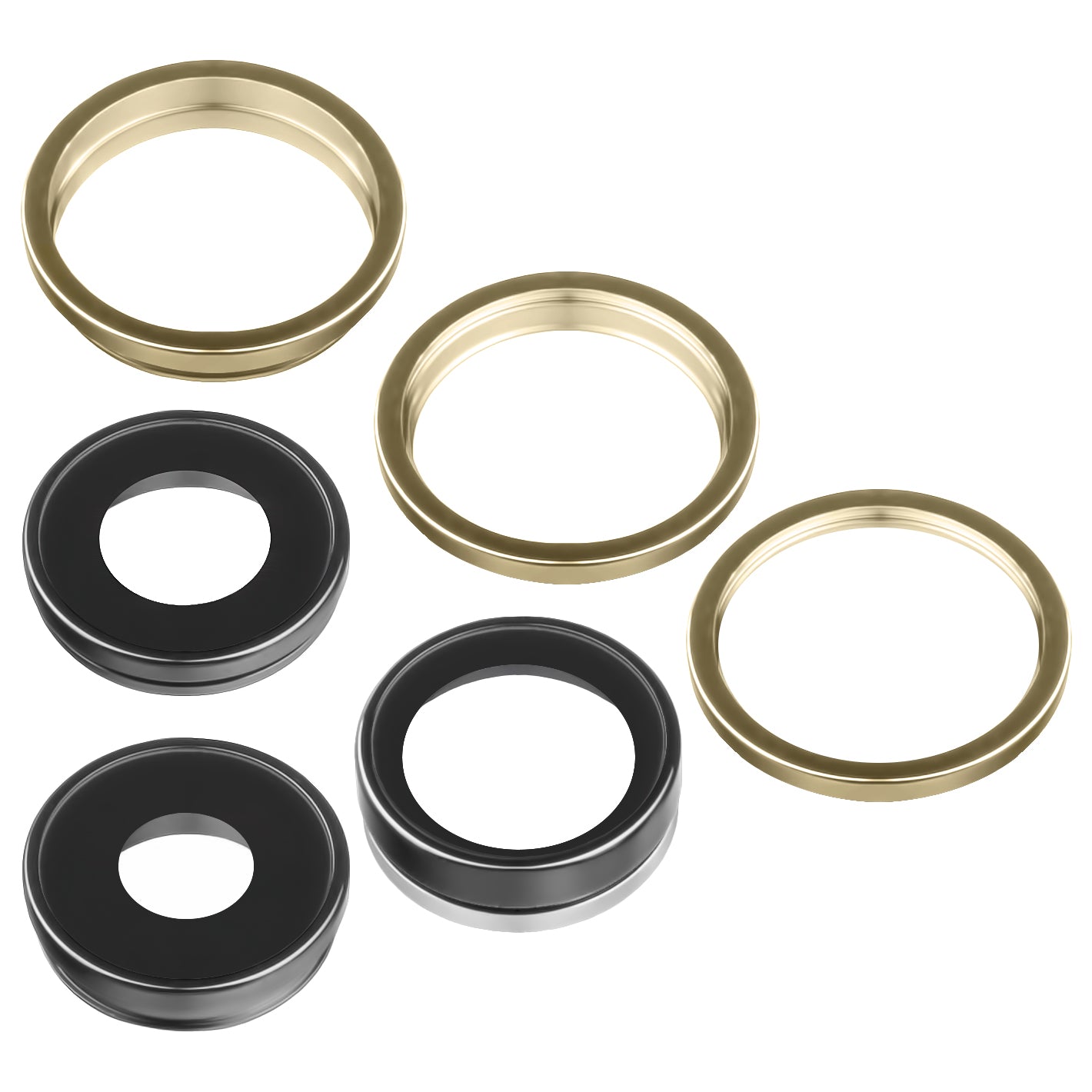 Apple iPhone 13 Pro Max / 13 Pro Rear Camera Glass, Wide + UltraWide + Telephoto, with Frame, Gold