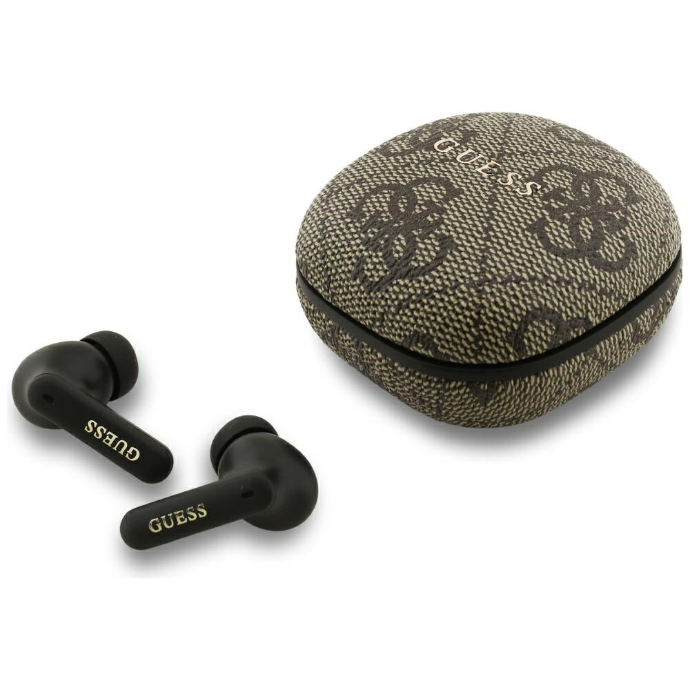 Handsfree Bluetooth Guess 4G Classic Metal Logo, TWS, Brown