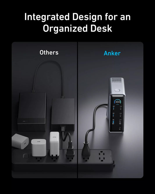 Anker Prime 737 Multifunctional Hub, 2 x USB-A 3.0 - 3 x USB-A - 5 x USB-C - 2 x HDMI - 1 x 3.5mm Jack - 1 x RJ45, Black A83B63A1