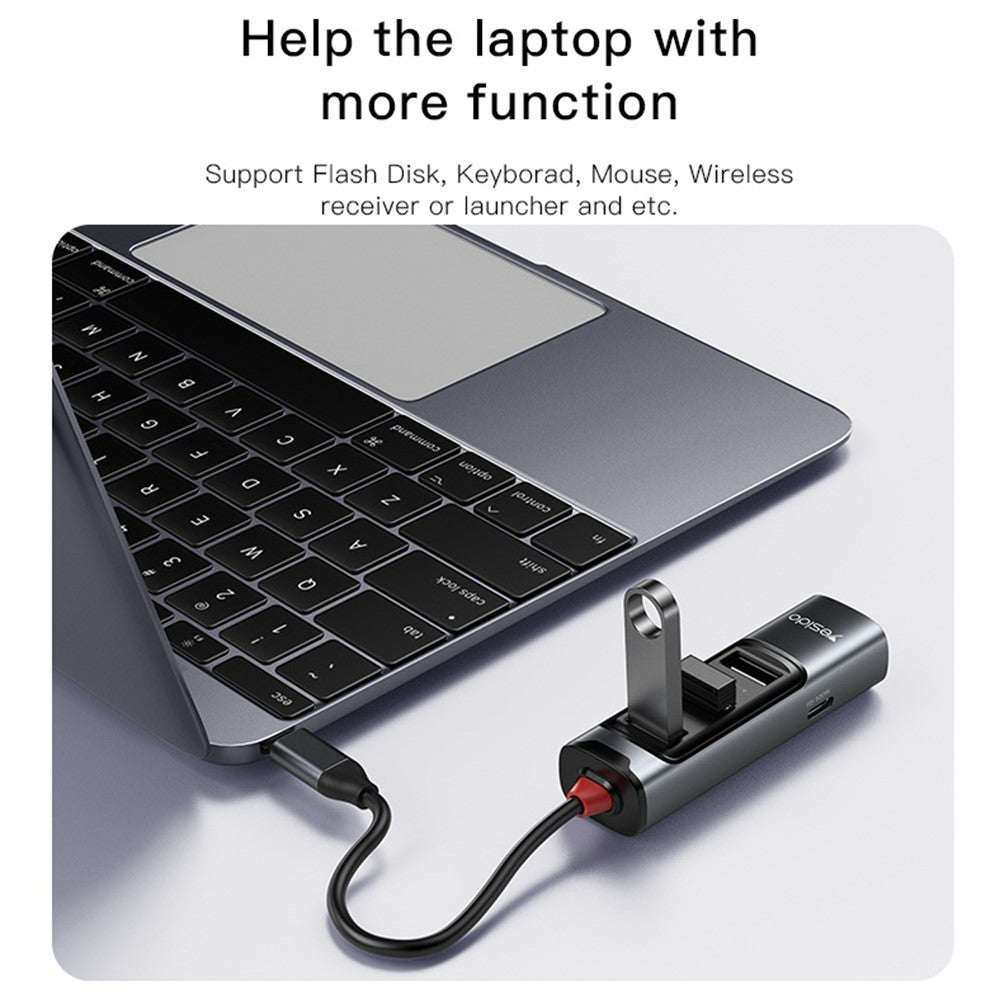 Yesido HB22 USB-C Hub, 5in1, Grey